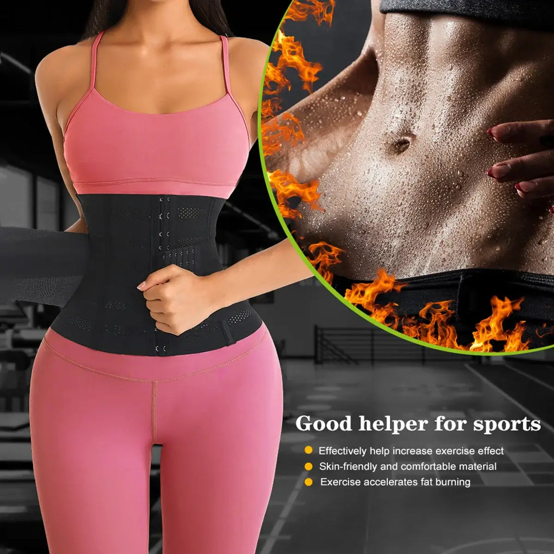 Waist Trainer Corset for Women Tummy Control Sport Workout Body Shaper Black（Support for TEMU self-pickup order shipping）