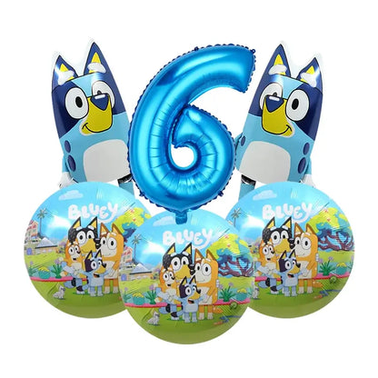 Cute Bluey Birthday Party Decoration Bluey Paper Napkin Plate Cup Tablecloth Balloons Kids Baby Shower Supplies