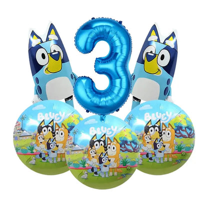 Cute Bluey Birthday Party Decoration Bluey Paper Napkin Plate Cup Tablecloth Balloons Kids Baby Shower Supplies