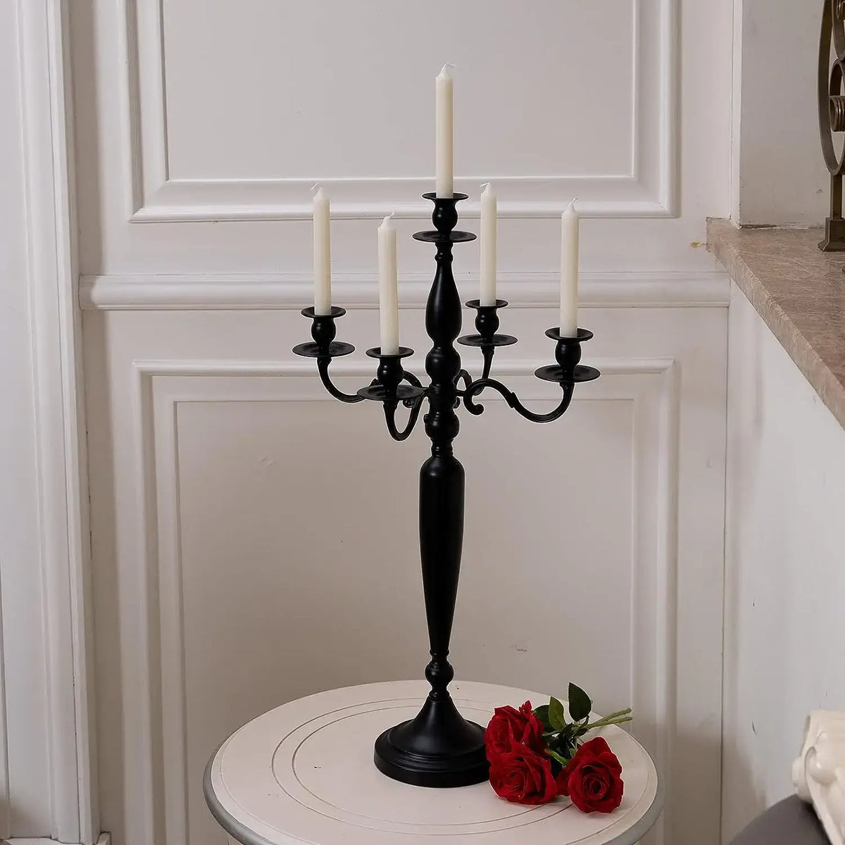 5-Light Metal Candelabra, 28.5-Inch Tall