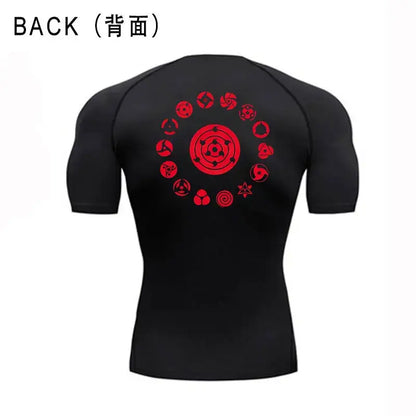 Anime Compression Shirt Men Quick-Dry Running Sports Shirts Fitness