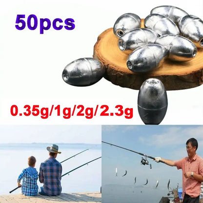 50PCS Olive Weight Split Shot Sinking Bait Angling Gear Lead Sinker.