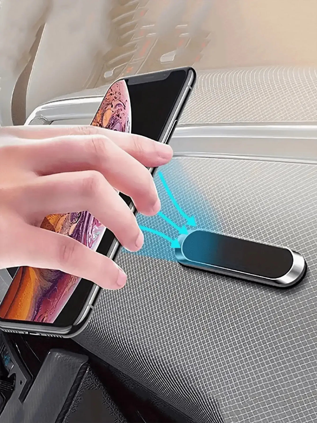 Magnetic Metal Phone Holder | Universal Stick-On Car Mount | All Smartphones