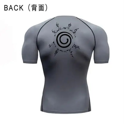 Anime Compression Shirt Men Quick-Dry Running Sports Shirts Fitness