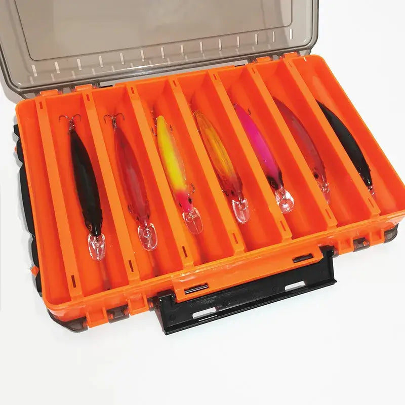 Double Sided Fishing Gear Box 14 Grid Mino Fake Bait Storage Box Portable Fishing Tool Accessories Box Fishing Gear Storage Box