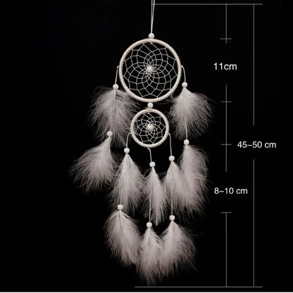 Dream Catcher Wall Decor Boho Feather Hanging Ornament Home Decoration Craft Gift for Bedroom Living Room Balcony Outdoor Car