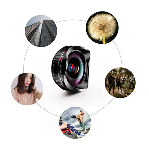 16mm 4K Super Wide Angle Macro Phone Lens 2 in 1 15X Distortionless HD.