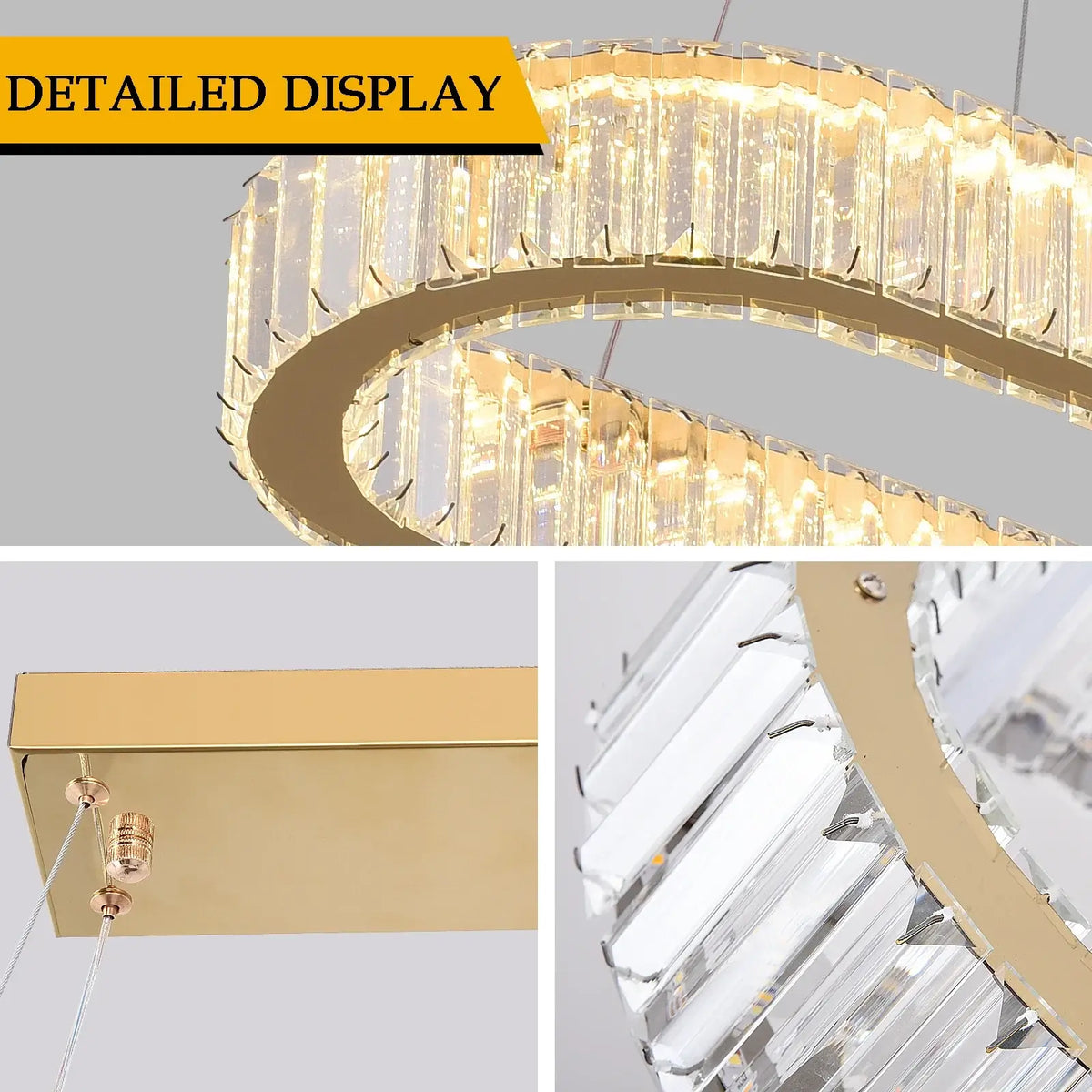 Modern Oval Crystal LED Pendant Chandelier