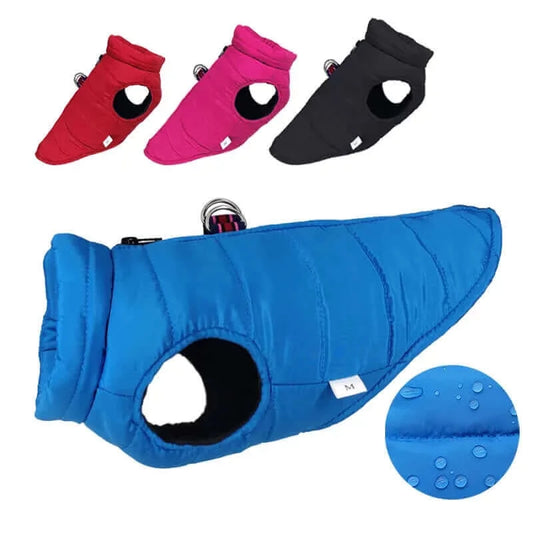 Dog Jacket Vest Winter Dog Clothes With D-Ring Warm Puppy Clothing for.