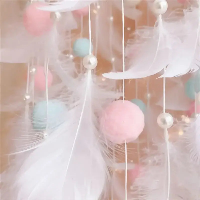 Dream Catcher Bedroom Wind Chimes Hanging Decorations Hand Woven Feather Craft Dreamcatcher Aerial Ornament for Infant Gril Gift