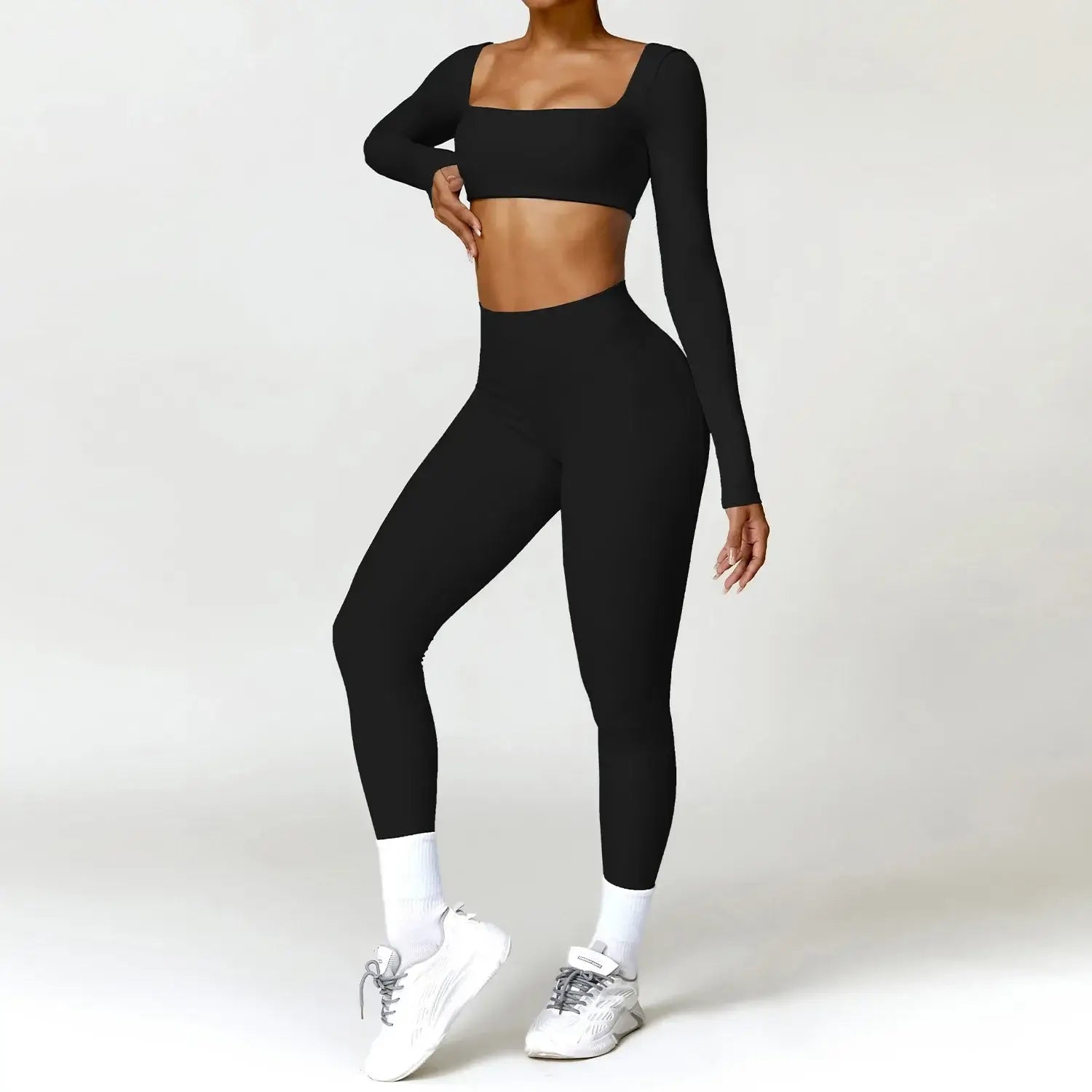 Women Tracksuit Yoga Set 2PCS Sportswear Workout Clothes Athletic Wear.