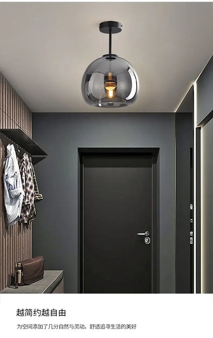 Modern Glass Globe Pendant &amp; Ceiling Light