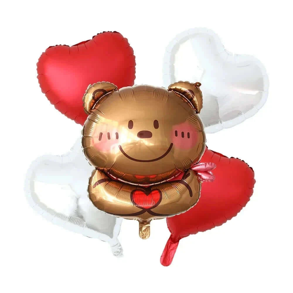 Happy Valentine’s Day Love Red Heart Bear Foil Balloons Wedding Anniversary Party Supplies Birthday Gift Home Outdoor Decoration