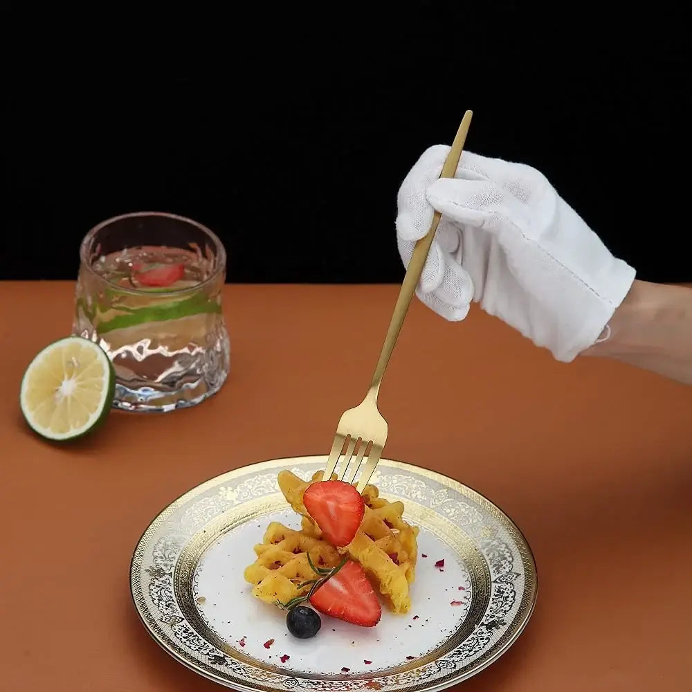 Silvere/Golden Stain Flatware Set - 6 Pcs Stainless Steel