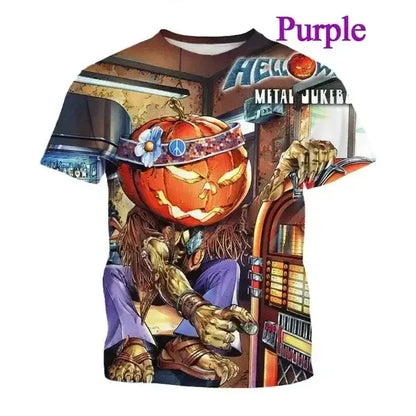 Halloween 3D Print Sports Quick Dry Breathable Men T-shirt Outdoor Street Party Casual Fashion Parent-child Outfits Short Sleeve