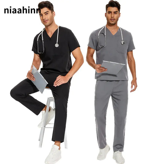 Men's Scrubs Medical Uniform Lab Set Male Wholesale Clinic Hospital.