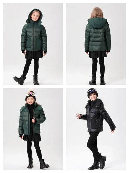 kids winter coat white duck down