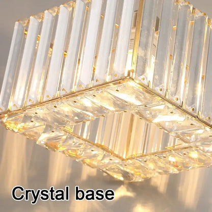 Modern Crystal Ceiling or Pendant Light, Black or Gold