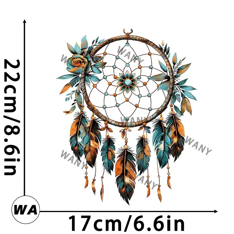 Dreamcatchers in the Bohemian series Iron On Patch dtf transfers ready to press Heat Transfer Printing On Clothes Iron Patch