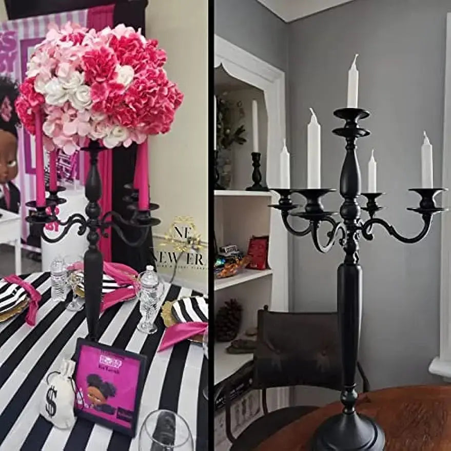 5-Light Metal Candelabra, 28.5-Inch Tall