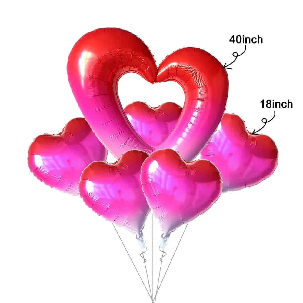 Happy Valentine’s Day Love Red Heart Bear Foil Balloons Wedding Anniversary Party Supplies Birthday Gift Home Outdoor Decoration