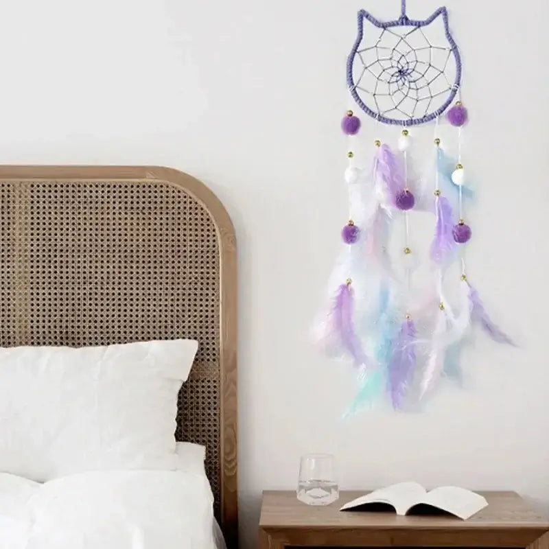 Cute Dream Catcher To Hang Home Decoration Star Moon Dreamcatcher Feather Ornaments Wall Hanging Interior Kid Room House Decor