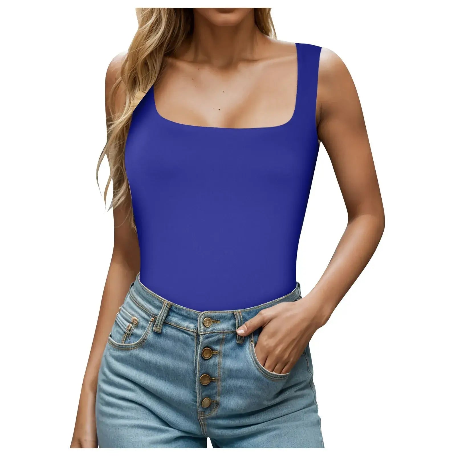 Slim Fit Square Collar Sleeveless Vest for Women Stylish Trendy Base Layer Top Fashionable Casual Wear Versatile Comfortable