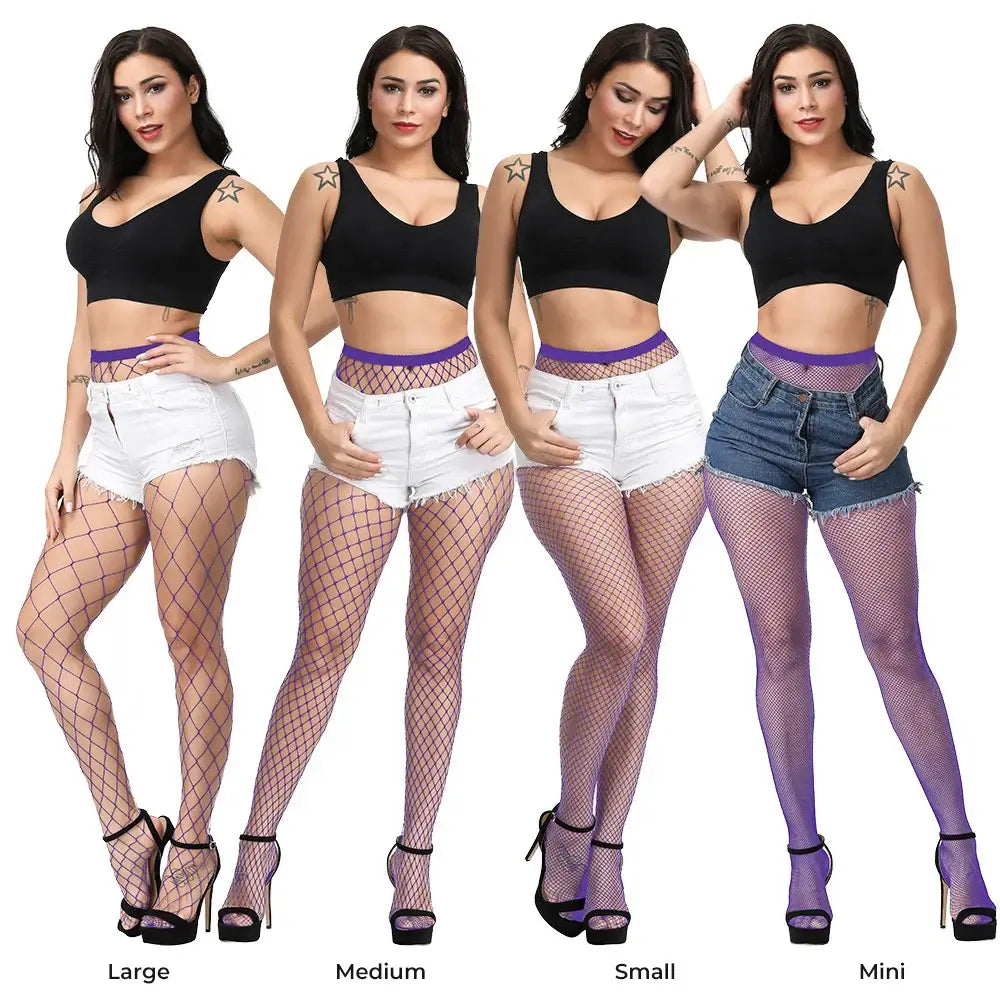 Coloured Fishnets 20 Colours 4 Different Grid Sizes Colorful Fishnet Tights Super Elastic Fishnet Stockings Women&
