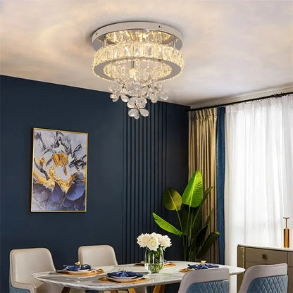 Modern Crystal LED Flush-Mount Ceiling Light