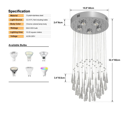 VETRULUS Modern Crystal Chandelier, Selectable Designs