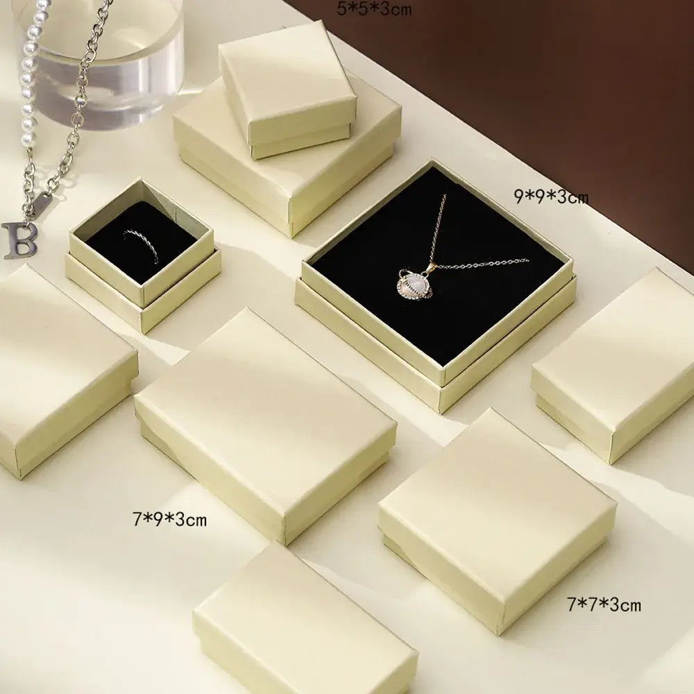 12pcs/ lot Simple Box Earnail Rings Earrings Bracelet Necklace Gray Black Paper Jewellry Display Case Jewelry Organizer 2030