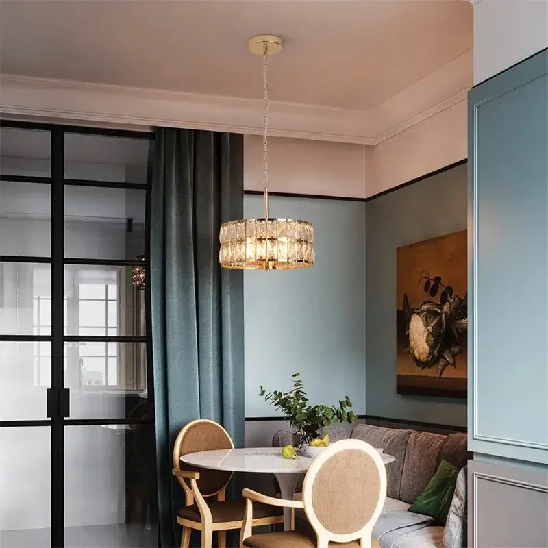 VETRULUS Crystal Pendant Light, Black or Gold