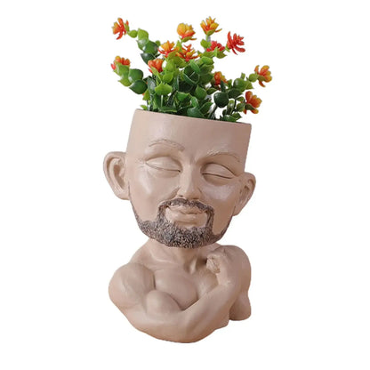 face flower pot succulent planter