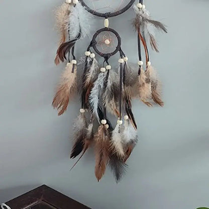 brown feather dream catcher wall hanging