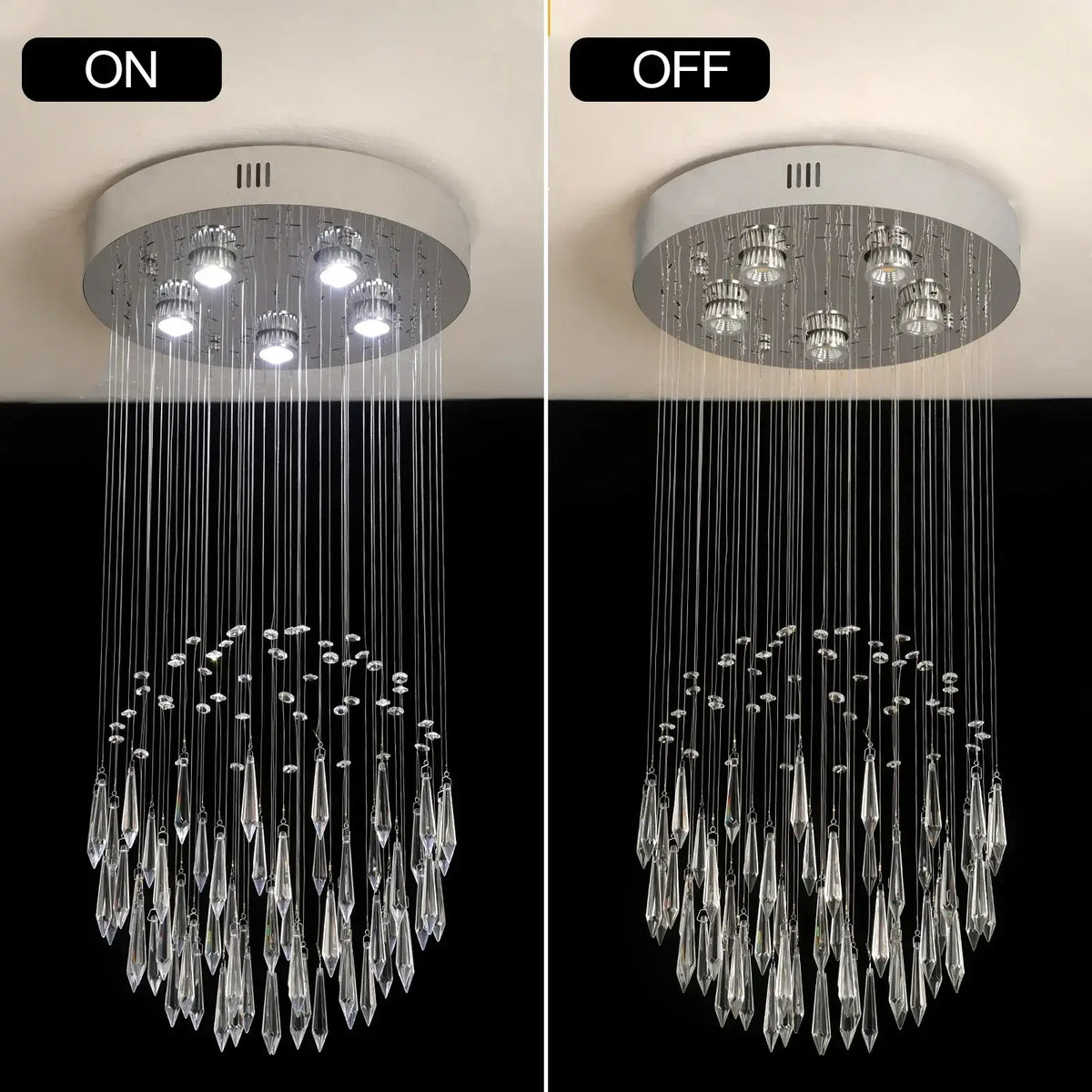 VETRULUS Raindrop Crystal LED Chandelier, Selectable Sizes
