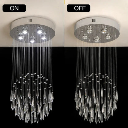 VETRULUS Raindrop Crystal LED Chandelier, Selectable Sizes