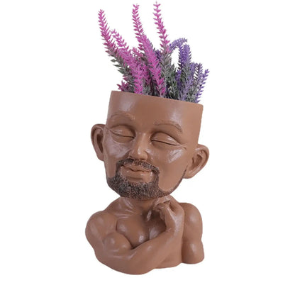 face flower pot succulent planter
