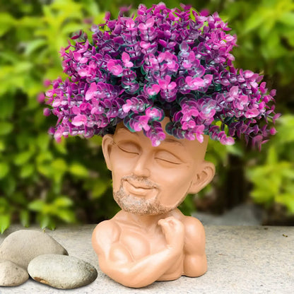 face flower pot succulent planter