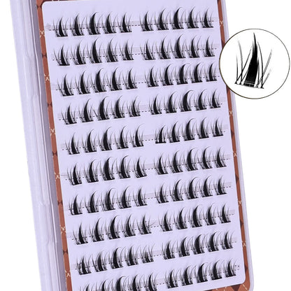 DIY Self-Adhesive Cluster Lashes – 10 Rows/Box | Glue-Free | Natural Long Manga Style | Handmade | Unisex