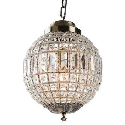 Vintage Crystal Globe Pendant Chandelier