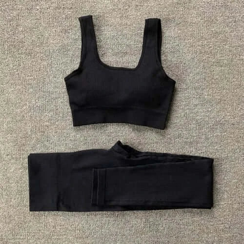 Women Seamless Yoga Set Gym Workout Clothes for Female Push Up Bra