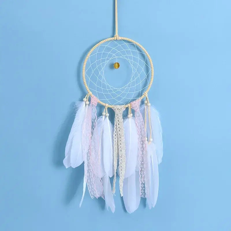 Dream Catcher Bedroom Wind Chimes Hanging Decorations Hand Woven Feather Craft Dreamcatcher Aerial Ornament for Infant Gril Gift