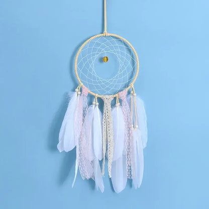 Dream Catcher Bedroom Wind Chimes Hanging Decorations Hand Woven Feather Craft Dreamcatcher Aerial Ornament for Infant Gril Gift