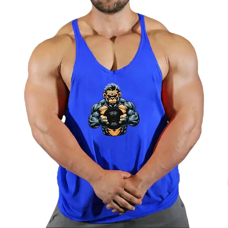 Summer Y Back Gym Stringer Tank Top Men Cotton Clothing Bodybuilding Sleeveless Shirt Fitness Vest Muscle Singlets Workout Tank