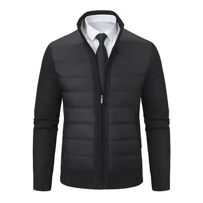 Slim Fit Men Jacket Men's Thickened Knitted Sweater Coat with Pockets