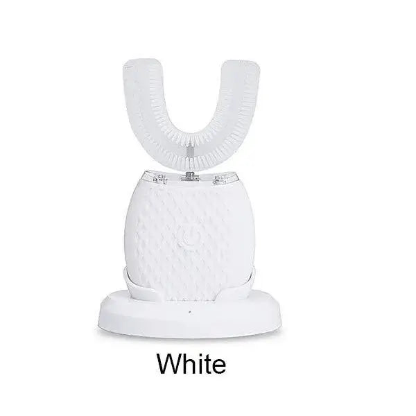 U Shape Sonic Electric Toothbrush 360 Degree Mouth Cleansing Automatic Silicone Toothbrush Cold Blue Light Teeth Whitening Brush