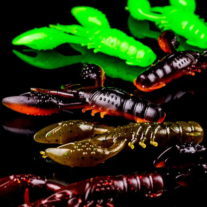 AYWFISH 6PCS Craw Shrimp Fishing Lures Lobster Silicone 6CM 3.5G Hot Sale Artificial Soft Plastic Fishing Bait