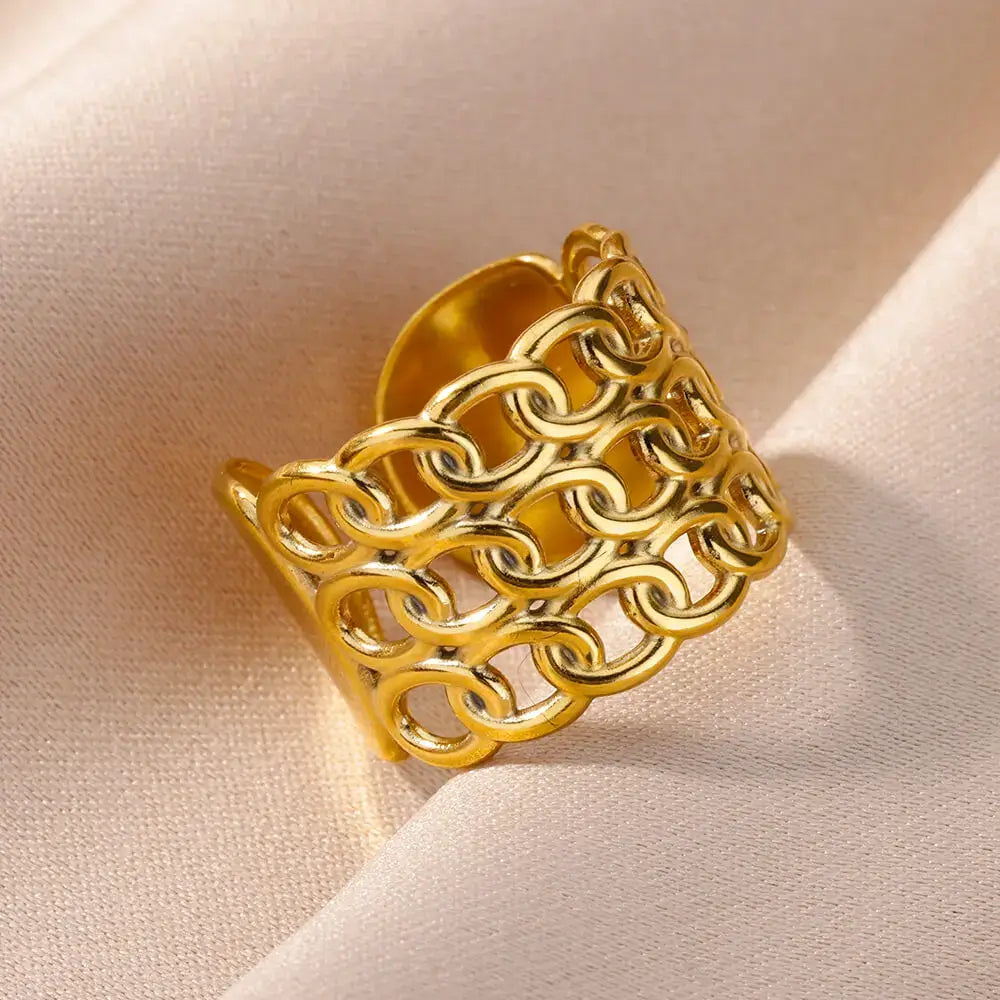 Stainless Steel Rings for Women Gold Color Never Fade Luxury Classic rings wedding couple rings Jewelry Free Shipping