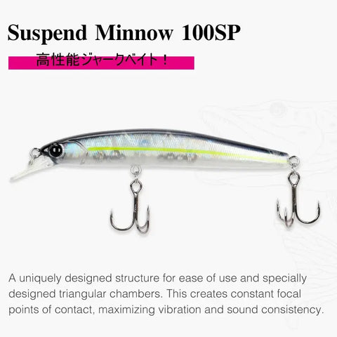 TSURINOYA 100SP Suspending Minnow Fishing Lure DW70 100mm 9.5g.