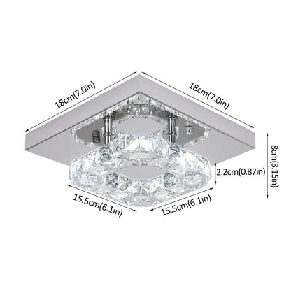 Square Crystal Raindrop LED Ceiling Chandelier